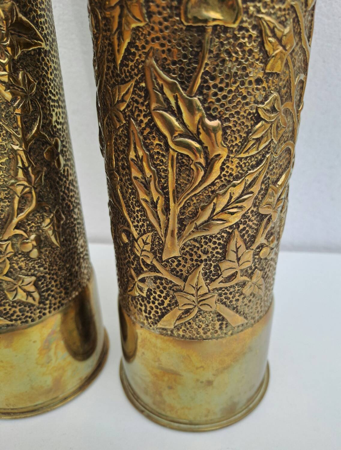 Pair of brass vases