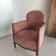 Armchair art deco pink velvet trim
