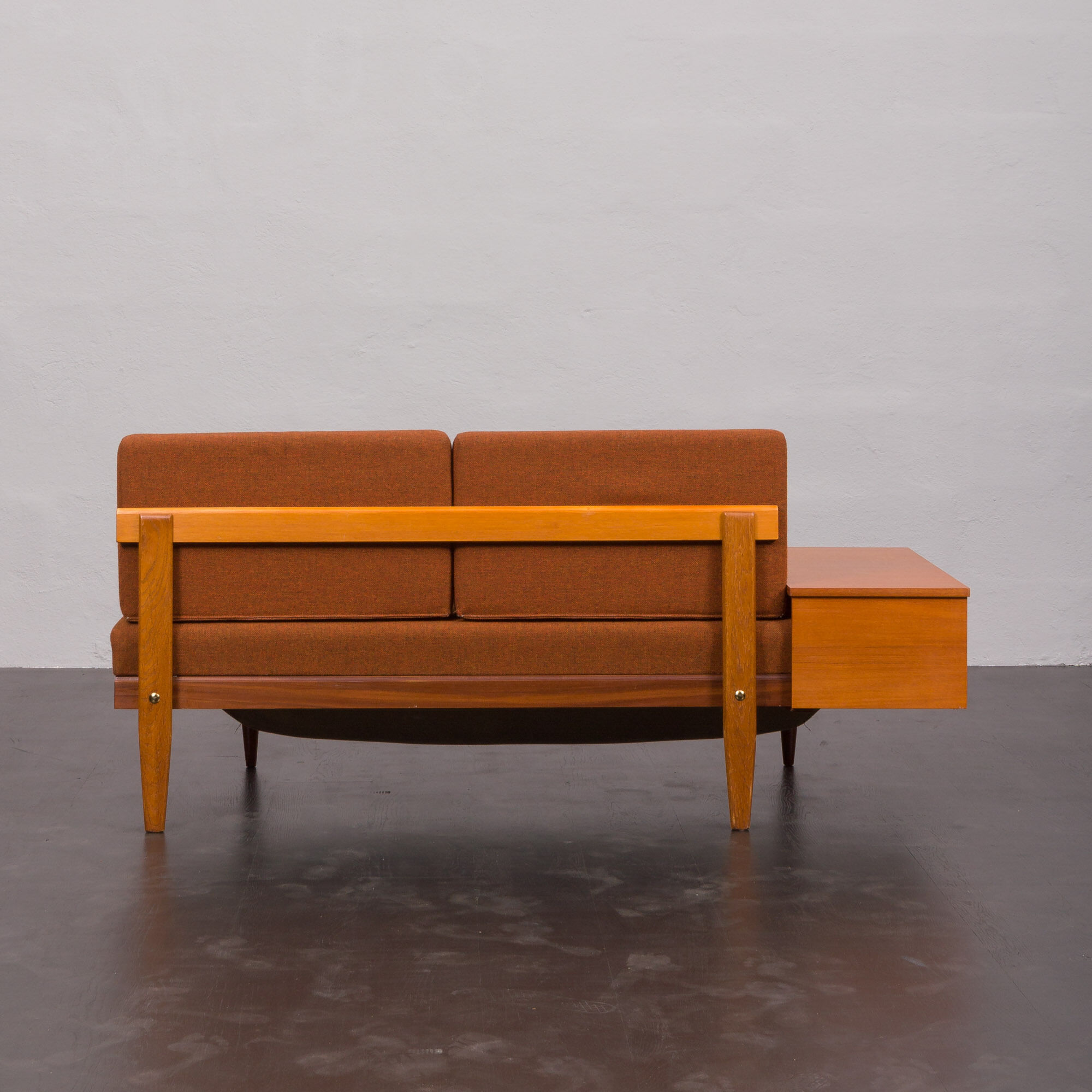 Svane daybed by Igmar Relling in original dark orange wool upholstery, Norway 1970s