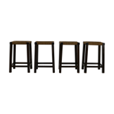 Quatre tabourets d’assise en cordon de papier des années soixante-dix