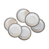 Set of 6 dinner plates, Digoin Sarreguemines, Valence model