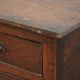 Table basse anglaise antique de style lowboy du XVIIIe siècle en chêne.