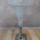Vintage pressed glass tulip vase on silver-plated metal stand – centrepiece