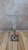 Vintage pressed glass tulip vase on silver-plated metal stand – centrepiece