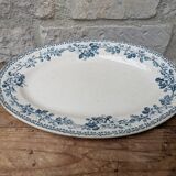 Old oval ironstone serving dish from Debray, Guadeloupe service