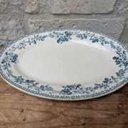 Ancien plat de service ovale terre de fer Debray service Guadeloupe