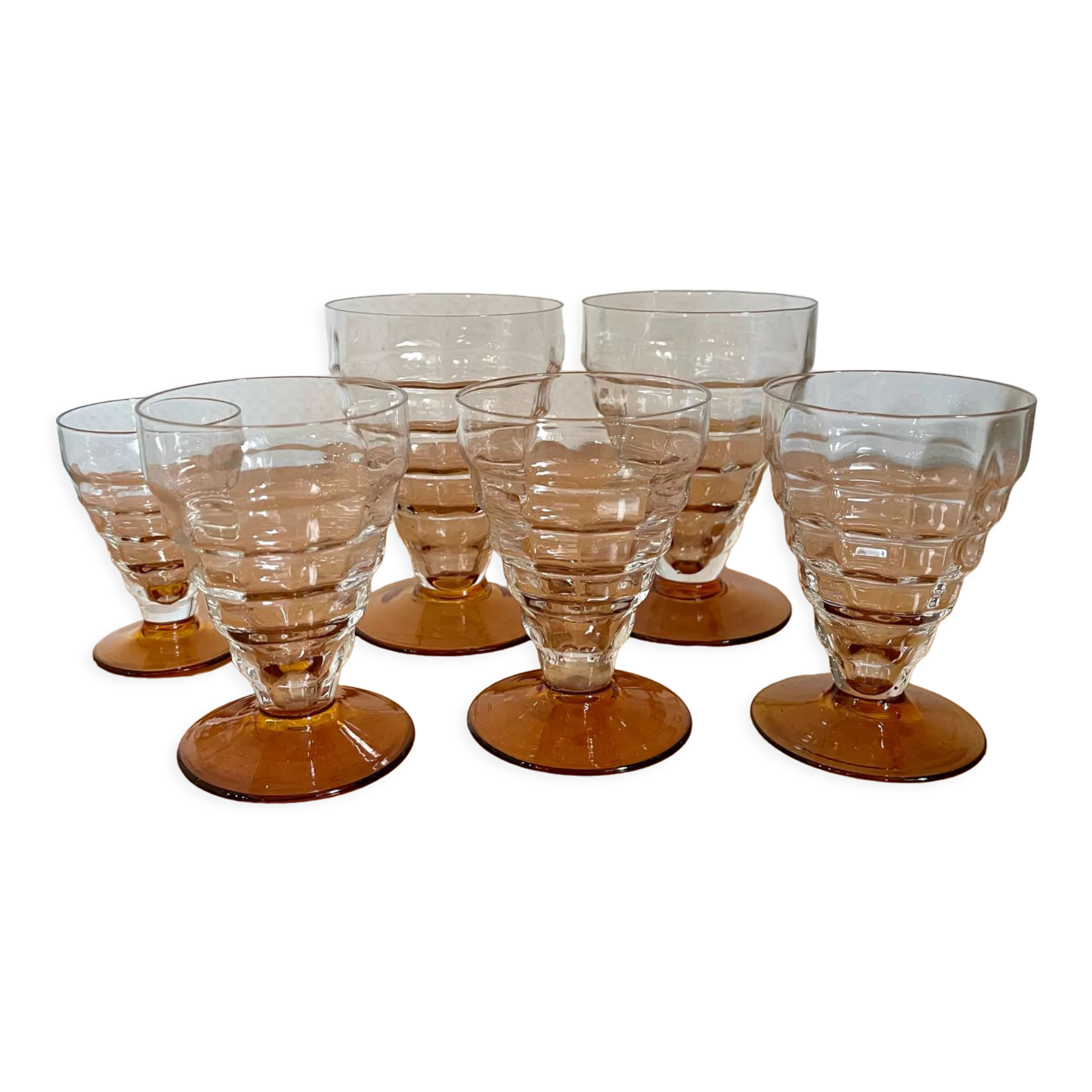 Set of 6 vintage Art Deco style glasses