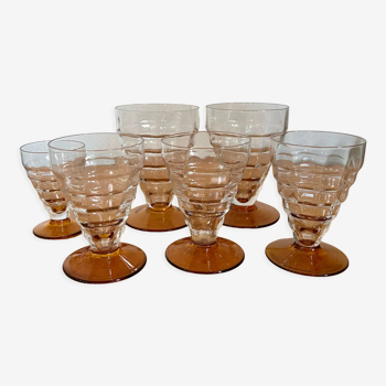 Set of 6 vintage Art Deco style glasses