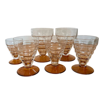 Set of 6 vintage Art Deco style glasses