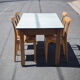 Wooden table formica top green vintage water