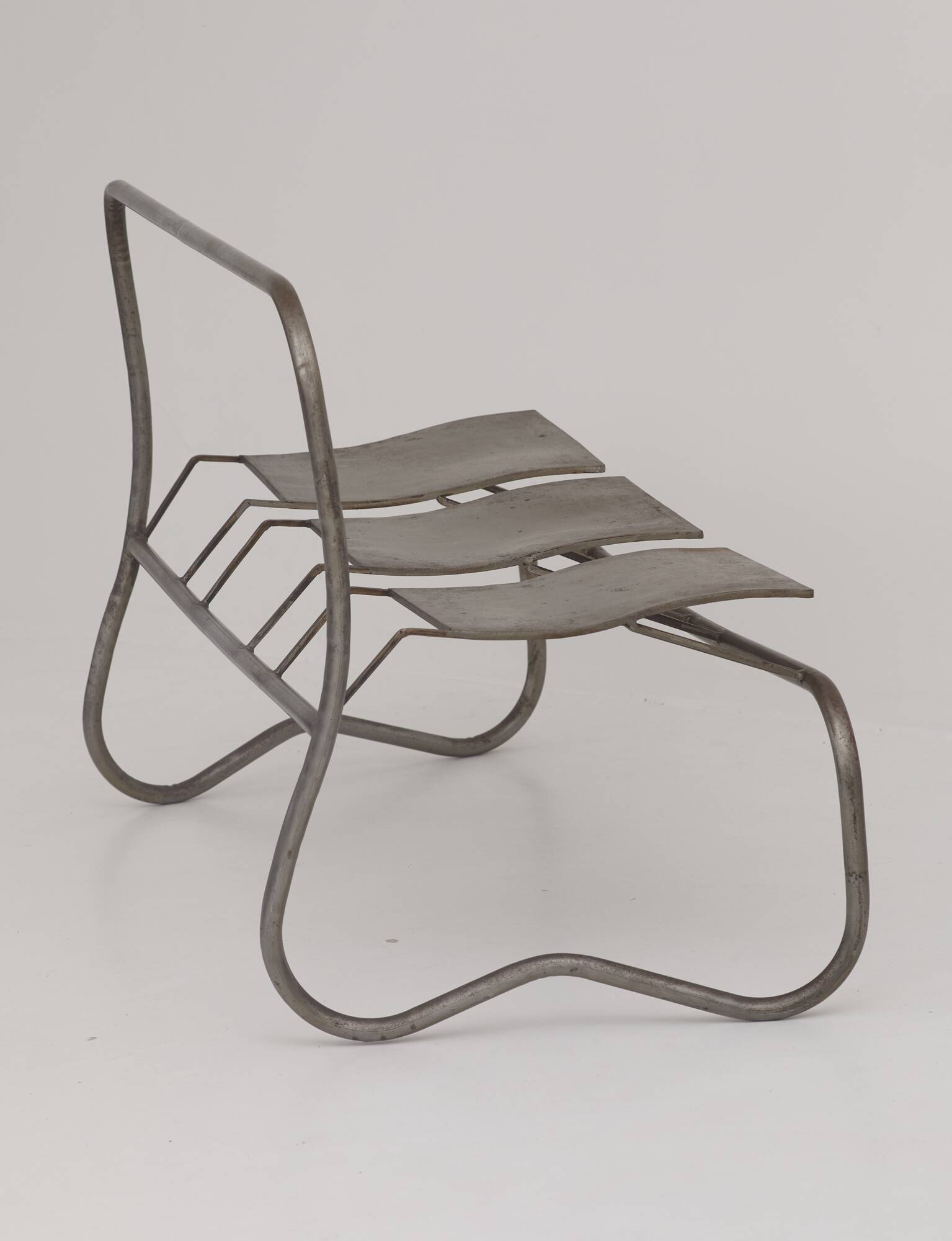 Sculptural metal bench / Artist's work signed Circa 2000