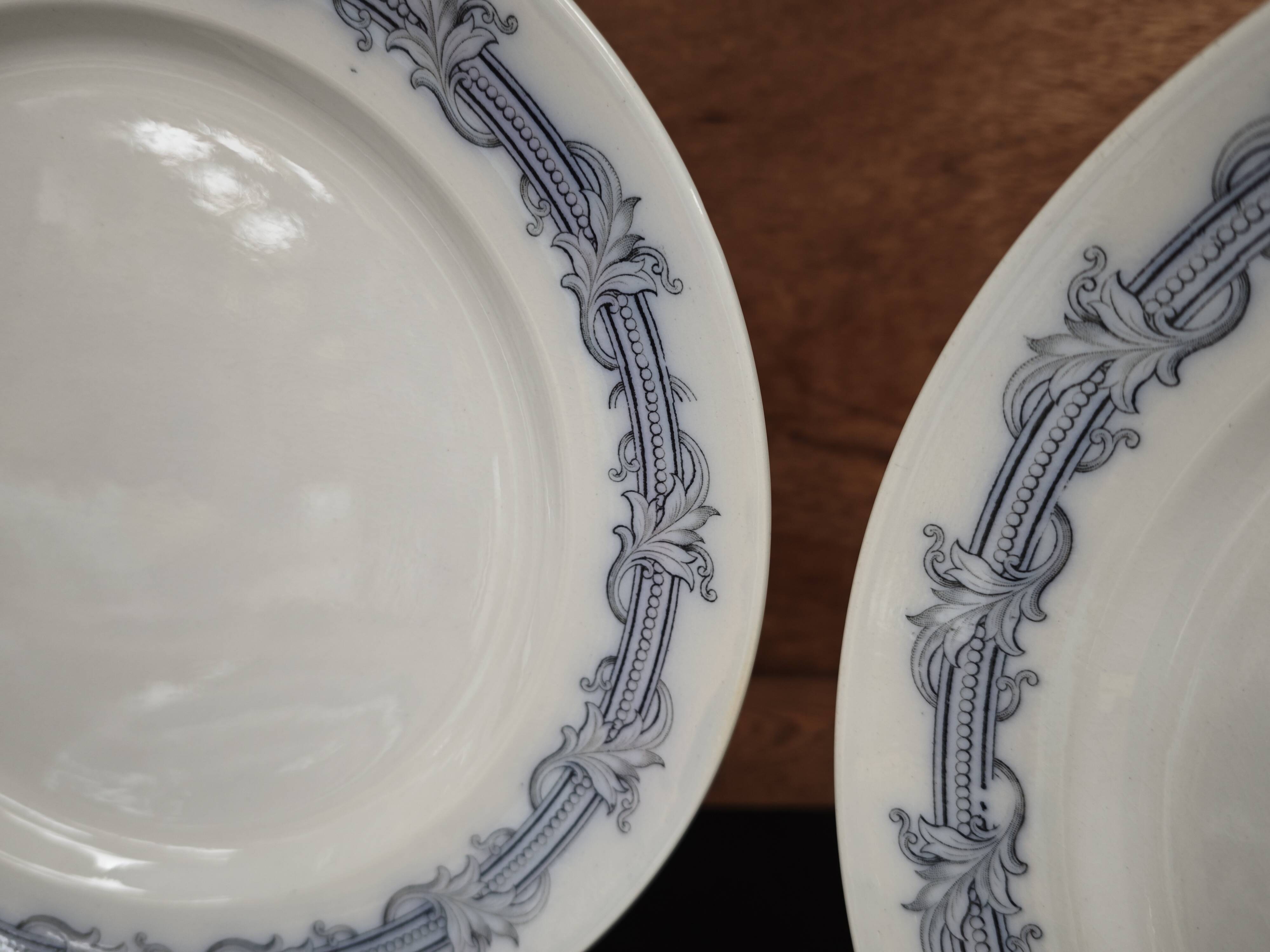 Set of 4 flat plates Terre de Fer Villeroy and Boch "Perlen"