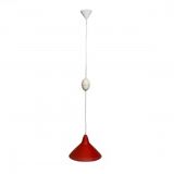Hala suspension by H. Busquet with red shade and winding system, 1950s.