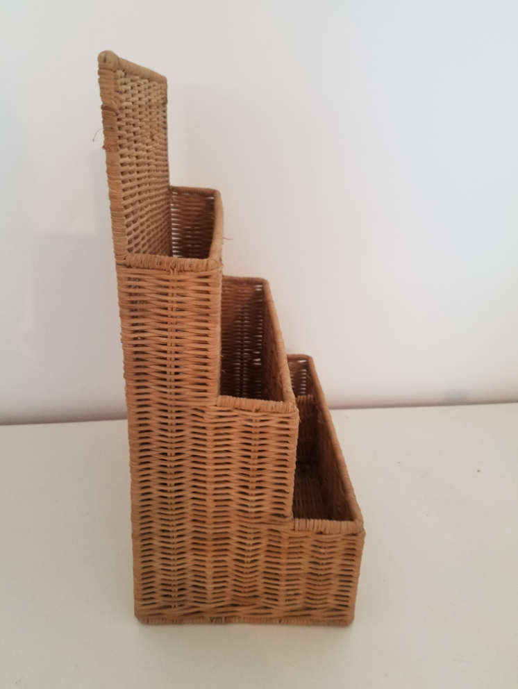Vintage rattan letter carrier