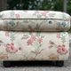 Pouf / Square vintage footstool with floral pattern – 70s Cottage style