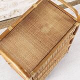 Wicker and rattan chest of drawers with 3 drawers