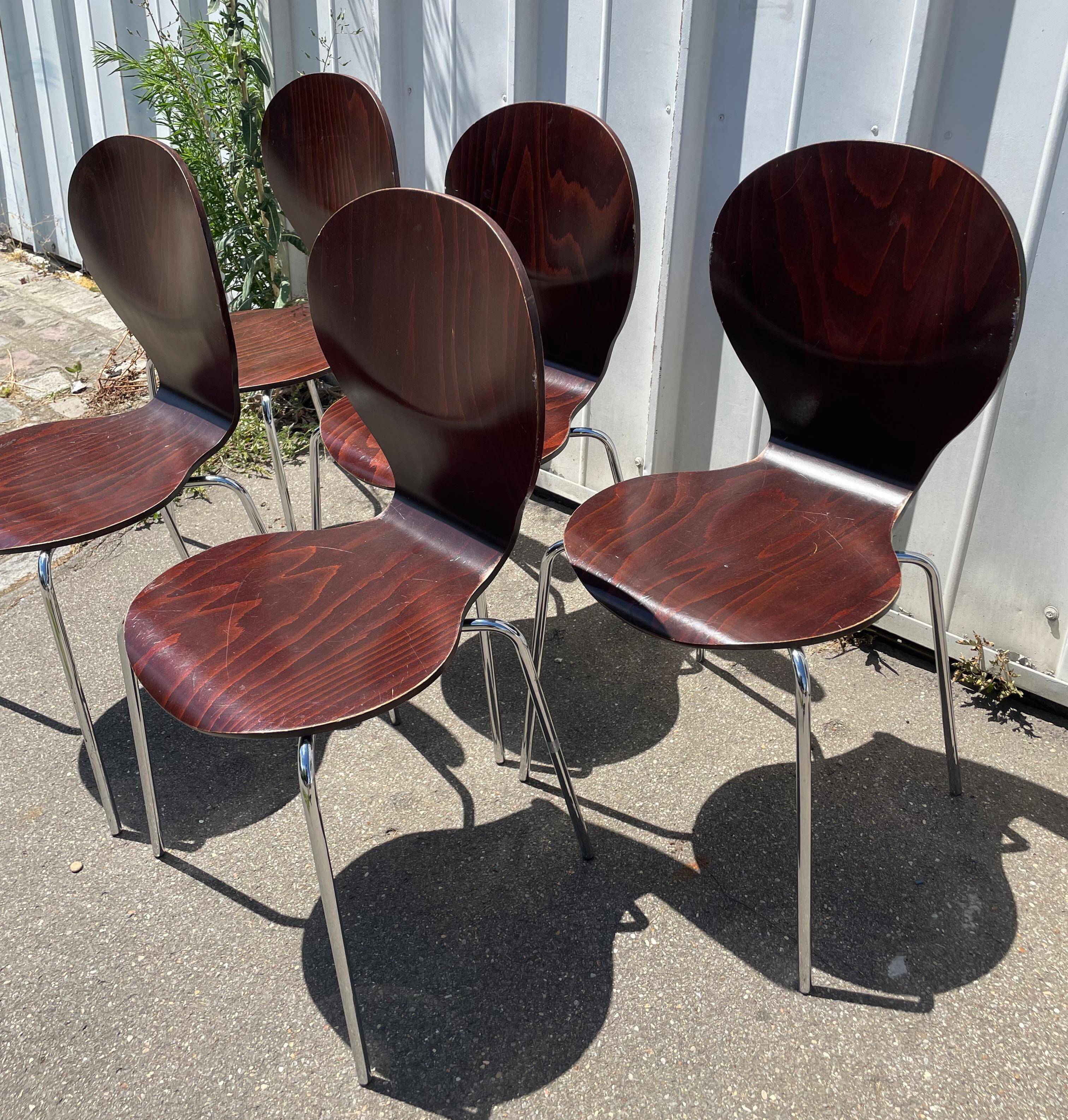 Set of 5 TON bistro chairs