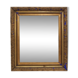 Miroir ancien doré à la feuille et bleu roi vif