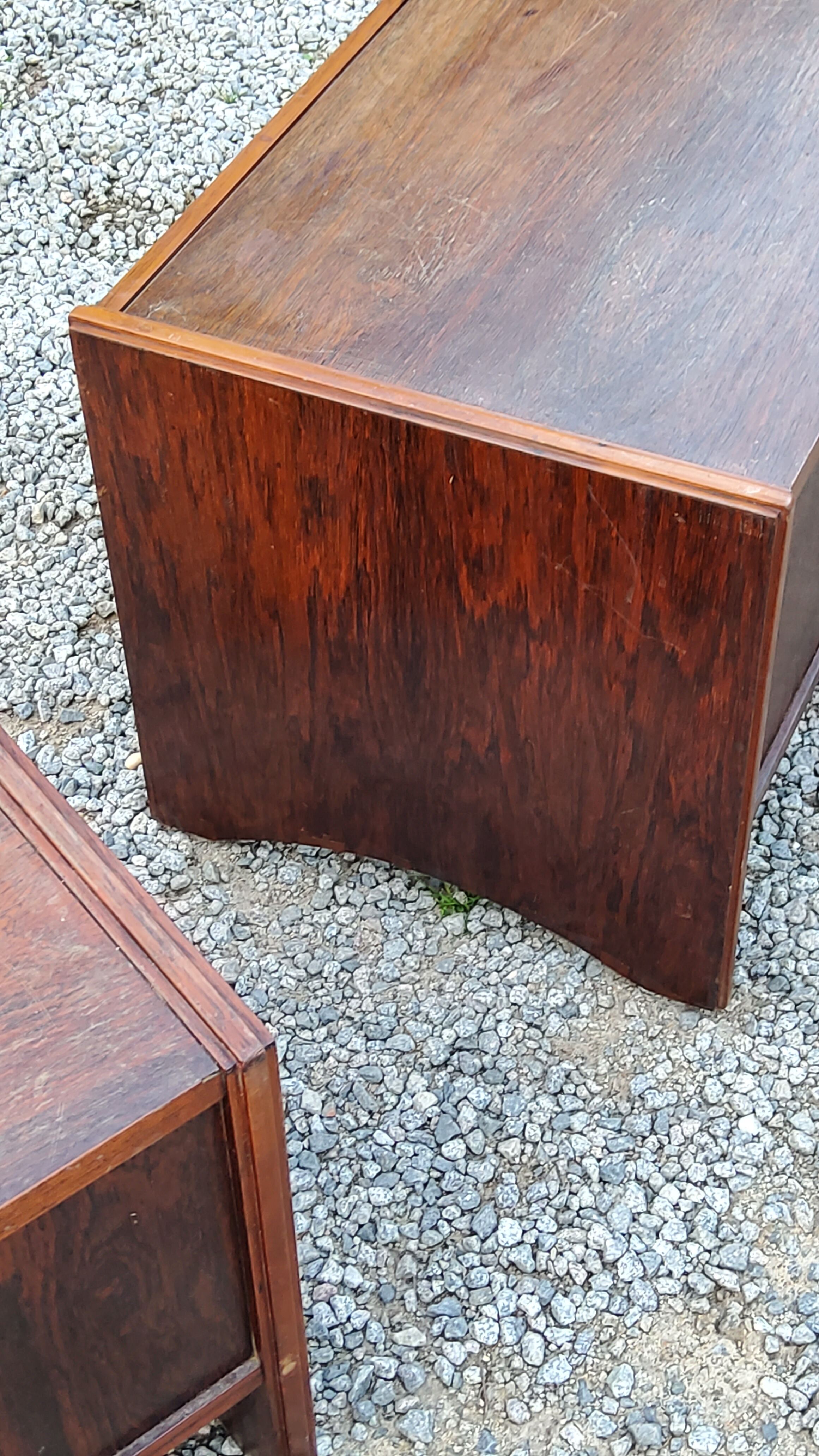 Pair of modernist art deco rosewood bedside tables from the 30s