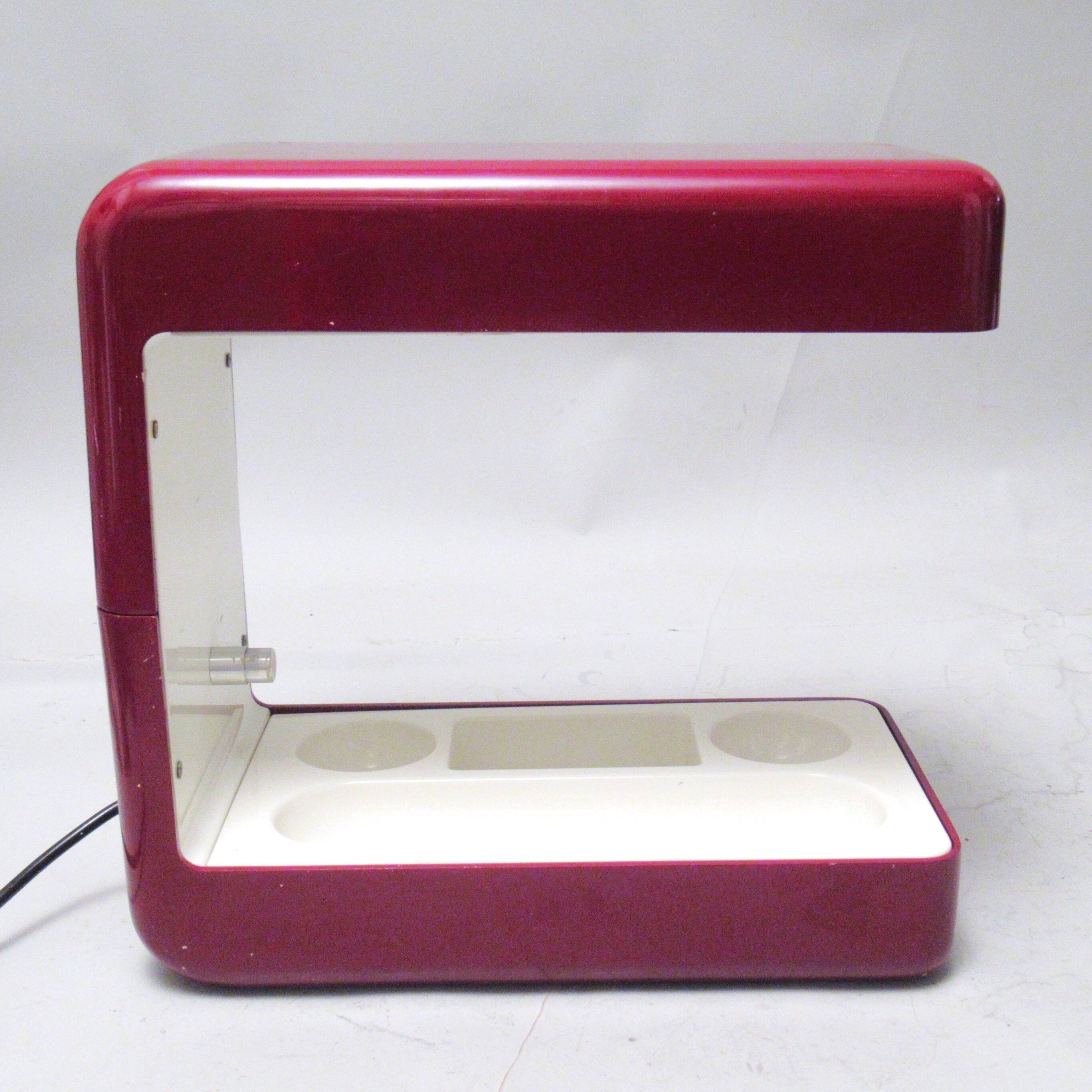 Isos burgundy lamp Giotto Stoppino Tronconi 1972
