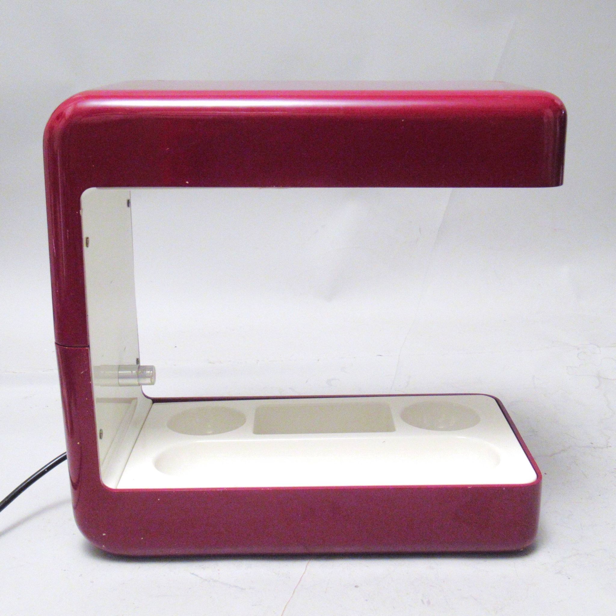 Lampe Isos bordeaux Giotto Stoppino Tronconi 1972
