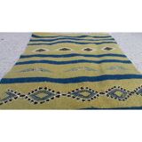Tapis kilim vert fait main en pure laine