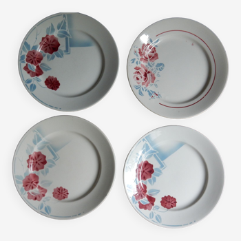 Lot de 4 assiettes plates Badonviller