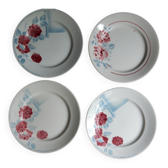 Set of 4 flat plates Badonviller