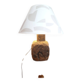 Fossilised wood bedside lamp
