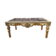 Baroque style coffee table colored glass