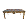 Baroque style coffee table colored glass