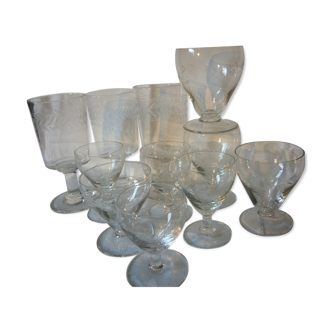 Lot of crystal glasses