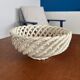 White openwork braided ceramic bowl - lace ceramic