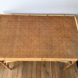 Rattan desk and canework 50s