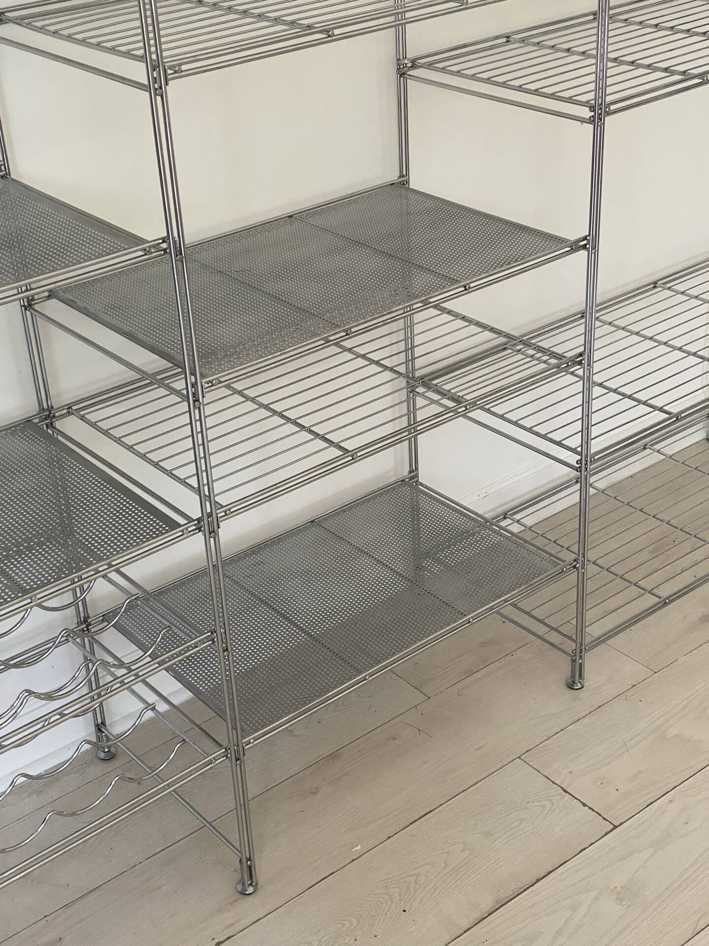 Modular chrome metal shelf