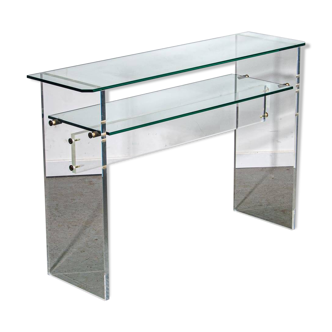 Table Console en Verre et Lucite par Roche Bobois, Circa 1980