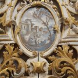 Monumental trumeau in lacquered and gilded carved wood end of the 17th century