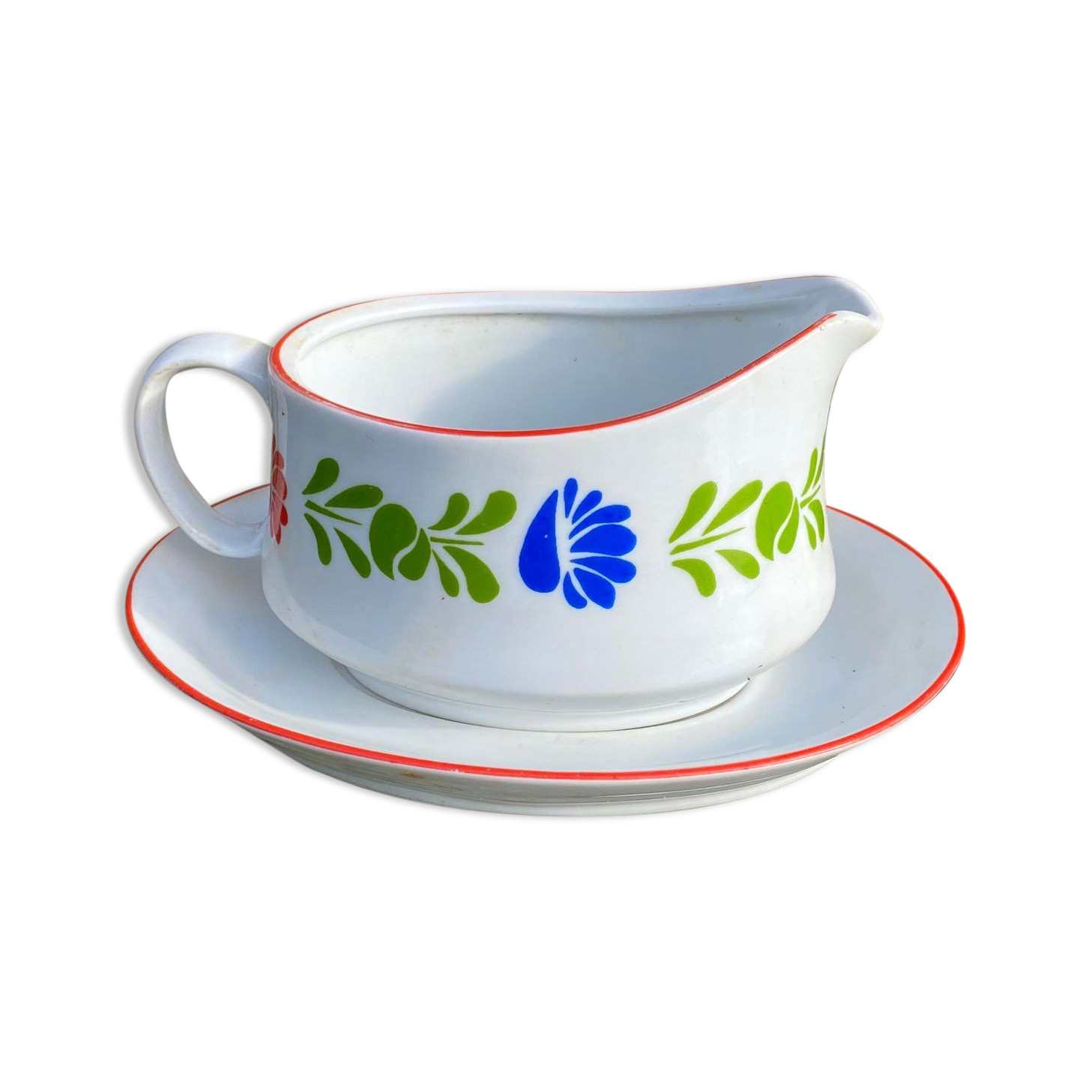 Porcelain sauce dish Alfoldi traditional Hungarian décor Vintage 70s-80s