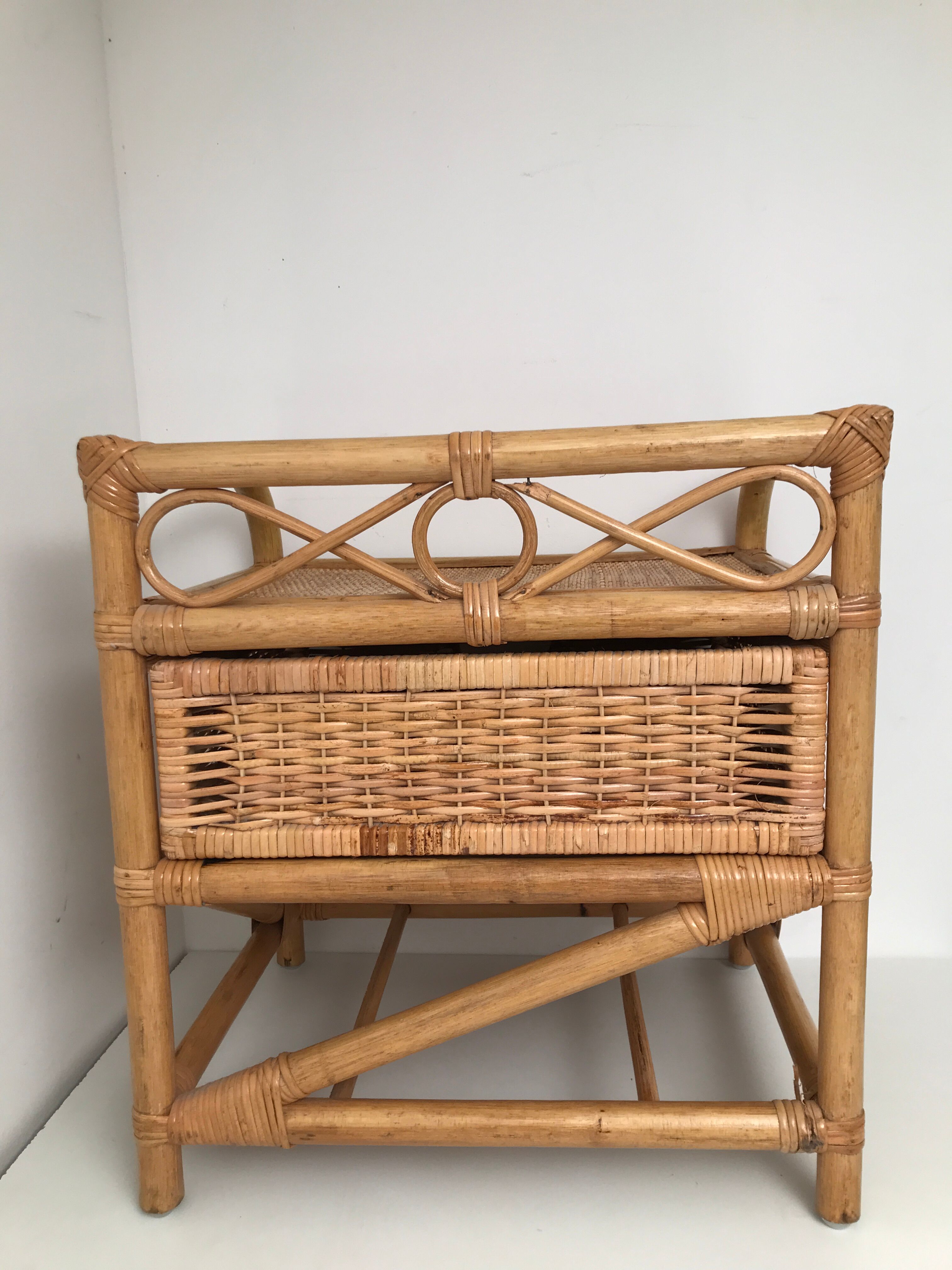 Vintage bamboo and rattan bedsides