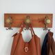 Wall-mounted coat rack 3 hooks brass vcr italy - vintage decoration