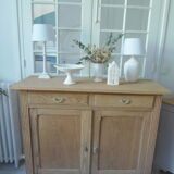 Vintage shallow oak sideboard, 2 drawers, 2 doors, 1 shelf.