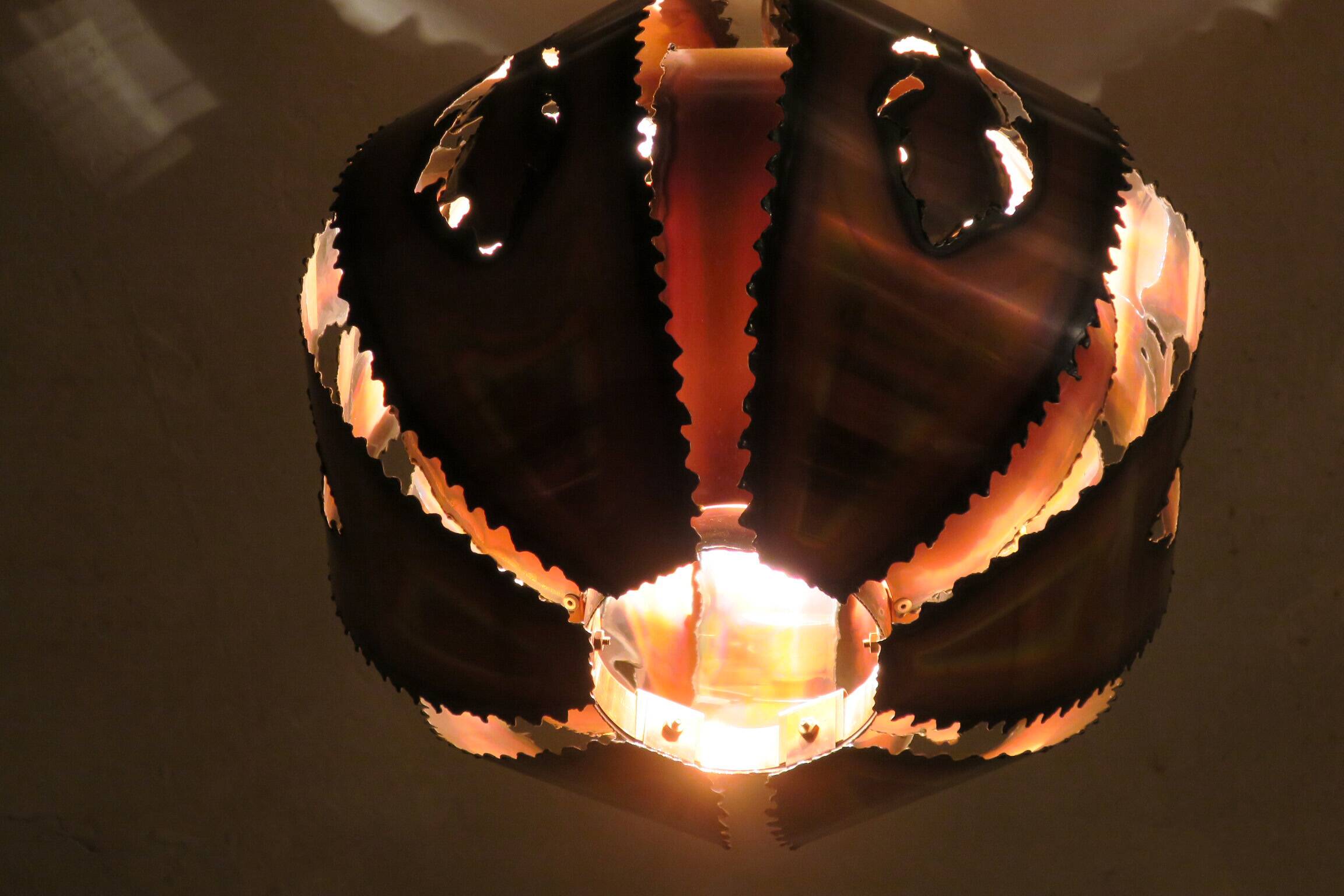 Brutalist pendant light, Denmark 1970s