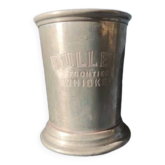 Pot en métal chromé vintage, Bulleit Frontier Whiskey, made in England