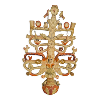 Sculpture arbre de vie en céramique d'Aurelio Flores, XXe siècle 1930-1940, Mexique