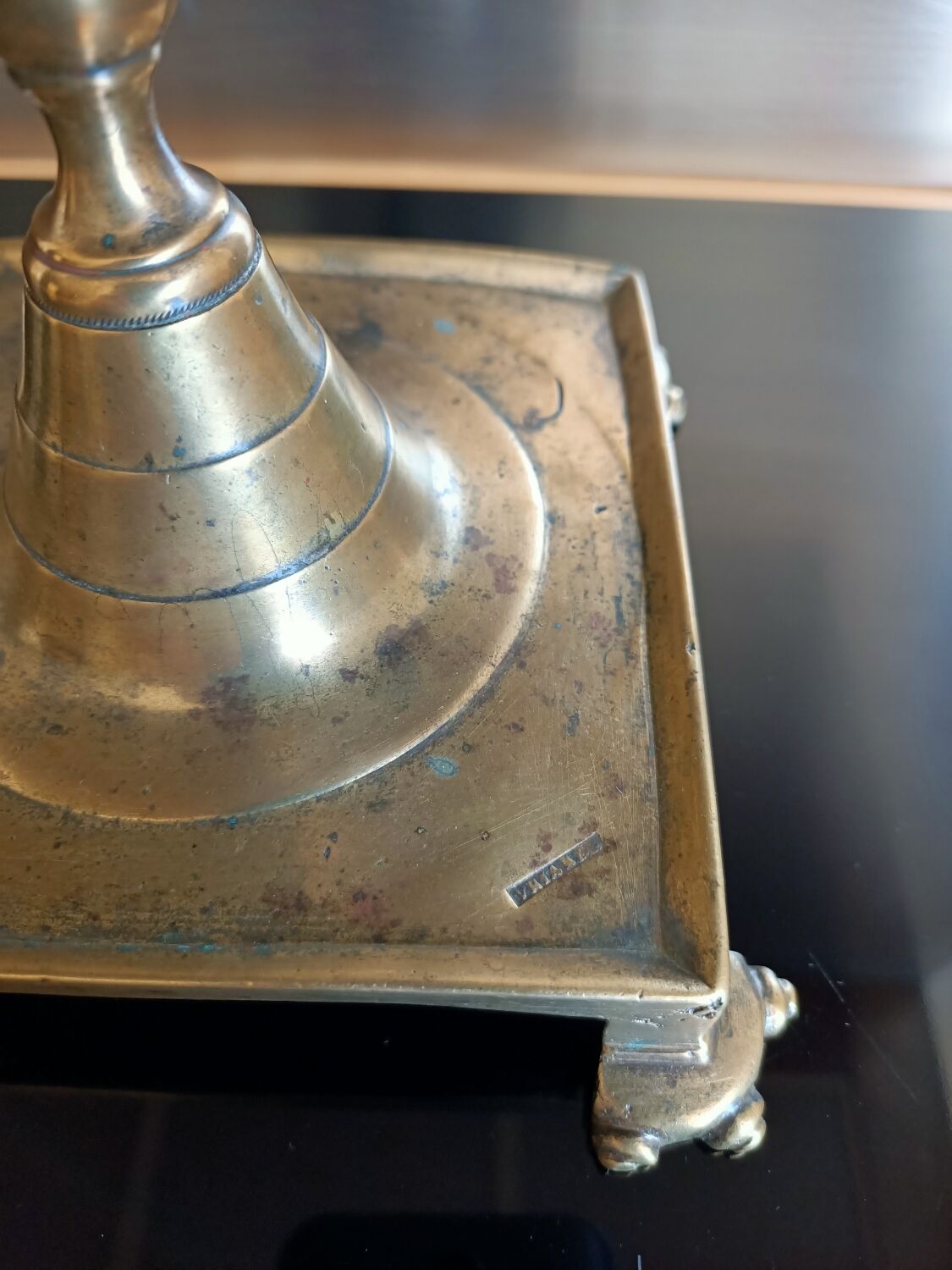 Spanish candle holder eighteenth bronze