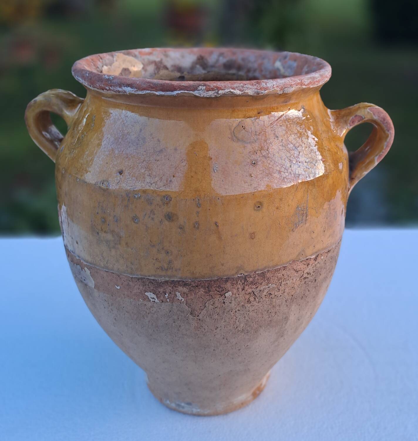 Pot à graisse vernissé jaune XIX ème Sud-ouest