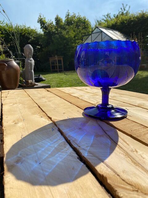 Cobalt blue fruit cup