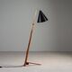 Nigel Walters floor lamp in black and teak, Hagoort, Netherlands, 1958