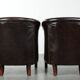 Set of two cowhide club armchairs in good condition with a English design