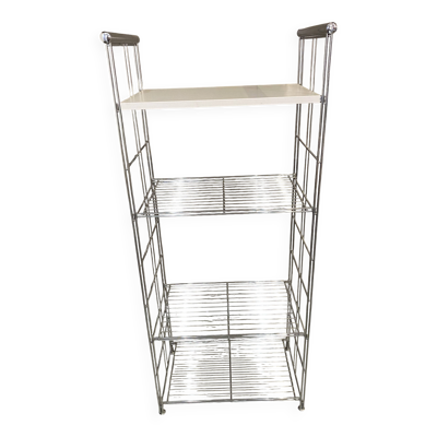 Meuble étagère bibliothèque murale modulable bureau chrome vintage